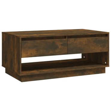 vidaXL Τραπεζάκι Σαλονιού Καπνιστή Δρυς 102,5x55x44cm Επεξ. Ξύλο 1 τεμ.