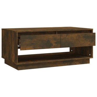 vidaXL Τραπεζάκι Σαλονιού Καπνιστή Δρυς 102,5x55x44cm Επεξ. Ξύλο 1 τεμ.