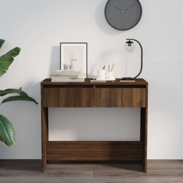 vidaXL Τραπέζι Κονσόλα Καφέ Δρυς 89x41x76,5cm Επεξεργασμένο Ξύλο 1 τεμ.