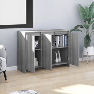 vidaXL Μπουφές Γκρι Sonoma 102x33x75cm από Επεξεργασμένο Ξύλο 1 τεμ.