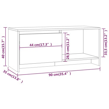 vidaXL Έπιπλο Τηλεόρασης Καπνιστή Δρυς 90x35x40cm Επεξ. Ξύλο