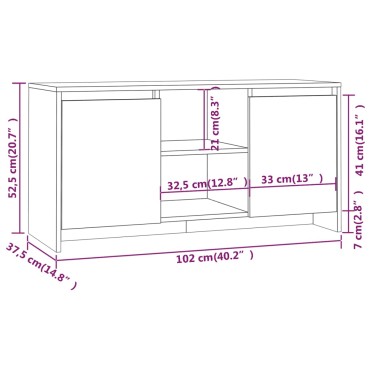 vidaXL Έπιπλο Τηλεόρασης Γκρι Sonoma 102x37,5x52,5cm από Επεξ. Ξύλο