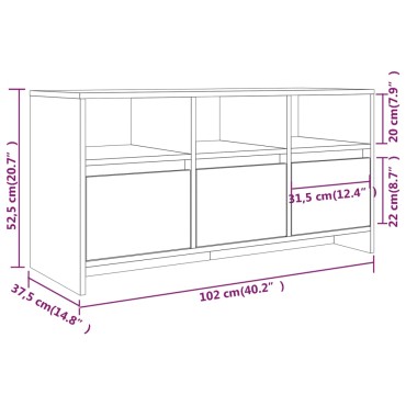 vidaXL Έπιπλο Τηλεόρασης Καπνιστή Δρυς 102x37,5x52,5cm Επεξεργ. Ξύλο