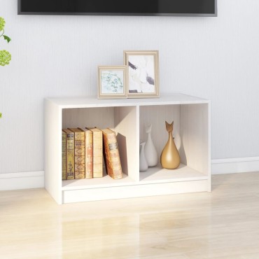 vidaXL Έπιπλο Τηλεόρασης Λευκό 70x33x42cm από Μασίφ Ξύλο Πεύκου