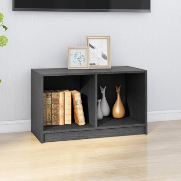 vidaXL Έπιπλο Τηλεόρασης Γκρι 70x33x42cm από Μασίφ Ξύλο Πεύκου