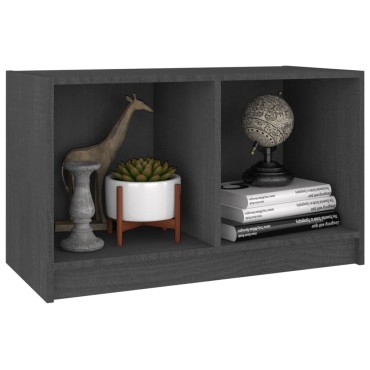 vidaXL Έπιπλο Τηλεόρασης Γκρι 70x33x42cm από Μασίφ Ξύλο Πεύκου
