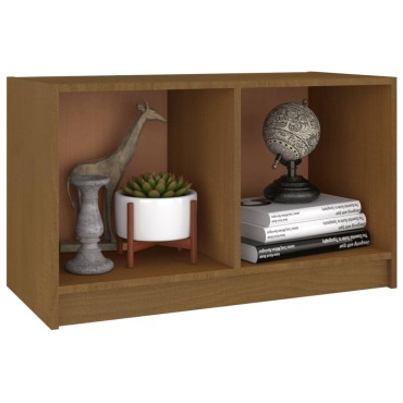 vidaXL Έπιπλο Τηλεόρασης Μελί 70x33x42cm από Μασίφ Ξύλο Πεύκου