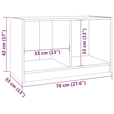 vidaXL Έπιπλο Τηλεόρασης Μελί 70x33x42cm από Μασίφ Ξύλο Πεύκου