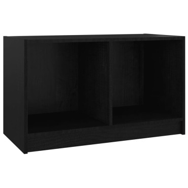 vidaXL Έπιπλο Τηλεόρασης Μαύρο 70x33x42cm από Μασίφ Ξύλο Πεύκου