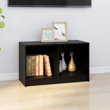 vidaXL Έπιπλο Τηλεόρασης Μαύρο 70x33x42cm από Μασίφ Ξύλο Πεύκου