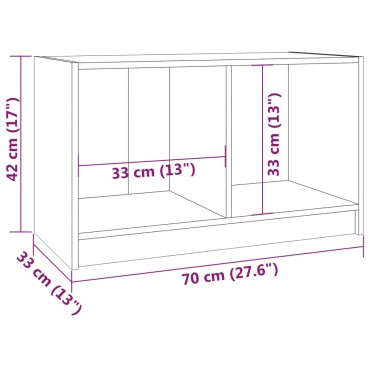 vidaXL Έπιπλο Τηλεόρασης Μαύρο 70x33x42cm από Μασίφ Ξύλο Πεύκου