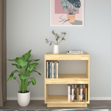 vidaXL Βιβλιοθήκη 60x35x71cm από Μασίφ Ξύλο Πεύκου 1 τεμ.