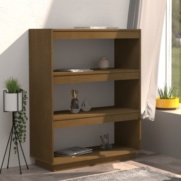 vidaXL Βιβλιοθήκη/Διαχωριστικό Χώρου Μελί 80x35x103cm Μασίφ Πεύκο 1 τεμ.