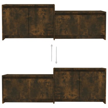 vidaXL Έπιπλο Τηλεόρασης Καπνιστή Δρυς 146,5x35x50cm Επεξεργ. Ξύλο