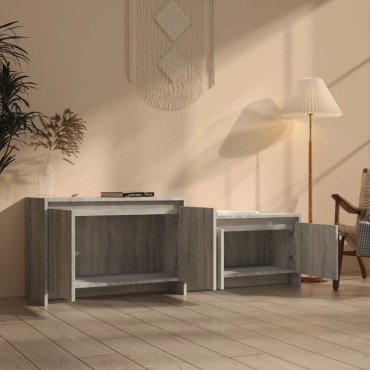 vidaXL Έπιπλο Τηλεόρασης Γκρι Sonoma 146,5x35x50cm Επεξεργ. Ξύλο