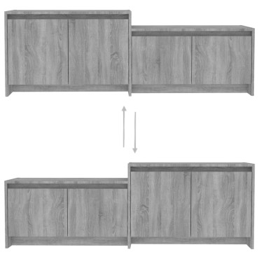 vidaXL Έπιπλο Τηλεόρασης Γκρι Sonoma 146,5x35x50cm Επεξεργ. Ξύλο