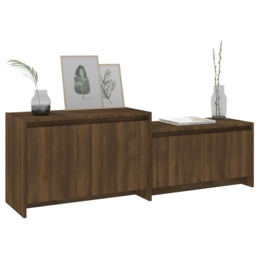 vidaXL Έπιπλο Τηλεόρασης Καφέ Δρυς 146,5x35x50cm από Επεξεργ. Ξύλο