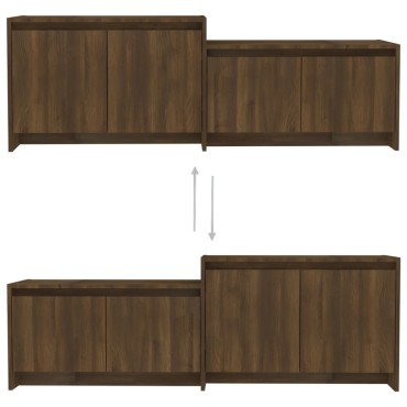 vidaXL Έπιπλο Τηλεόρασης Καφέ Δρυς 146,5x35x50cm από Επεξεργ. Ξύλο