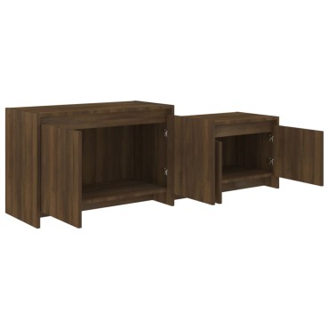 vidaXL Έπιπλο Τηλεόρασης Καφέ Δρυς 146,5x35x50cm από Επεξεργ. Ξύλο