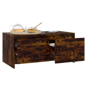 vidaXL Τραπεζάκι Σαλονιού Καπνιστή Δρυς 90x50x41,5cm Επεξ. Ξύλο 1 τεμ.