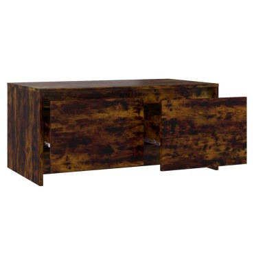 vidaXL Τραπεζάκι Σαλονιού Καπνιστή Δρυς 90x50x41,5cm Επεξ. Ξύλο 1 τεμ.