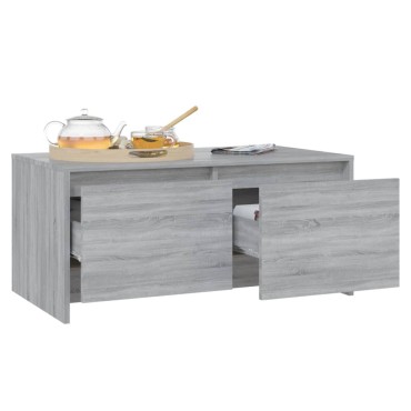vidaXL Τραπεζάκι Σαλονιού Γκρι Sonoma 90x50x41,5cm Επεξ. Ξύλο 1 τεμ.