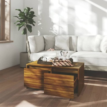 vidaXL Τραπεζάκι Σαλονιού Καφέ Δρυς 90x50x41,5cm Επεξεργασμένο Ξύλο 1 τεμ.