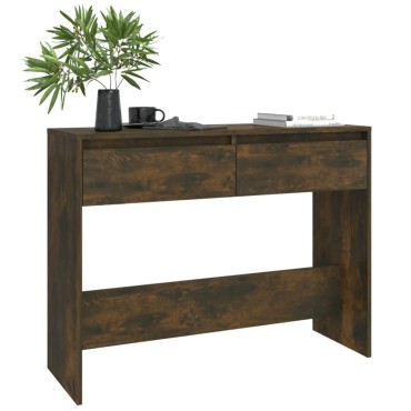 vidaXL Τραπέζι Κονσόλα Καπνιστή Δρυς 100x35x76,5cm Επεξ. Ξύλο 1 τεμ.