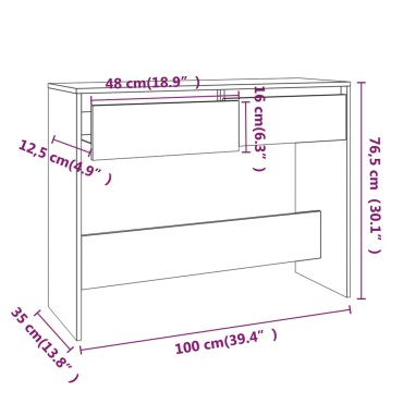 vidaXL Τραπεζάκι Κονσόλα Καφέ Δρυς 100x35x76,5cm από Μοριοσανίδα 1 τεμ.