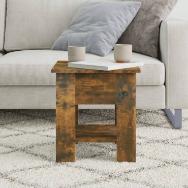 vidaXL Τραπεζάκι Σαλονιού Καπνιστή Δρυς 40x40x42cm από Συνθ. Ξύλο 1 τεμ.