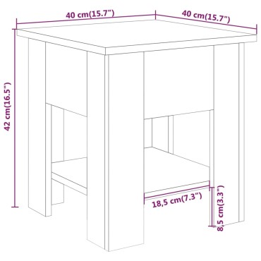 vidaXL Τραπεζάκι Σαλονιού Γκρι Sonoma 40x40x42cm από Συνθ. Ξύλο 1 τεμ.