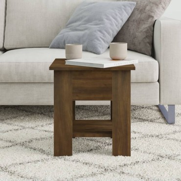 vidaXL Τραπεζάκι Σαλονιού Καφέ Δρυς 40x40x42cm από Επεξ. Ξύλο 1 τεμ.