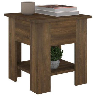 vidaXL Τραπεζάκι Σαλονιού Καφέ Δρυς 40x40x42cm από Επεξ. Ξύλο 1 τεμ.