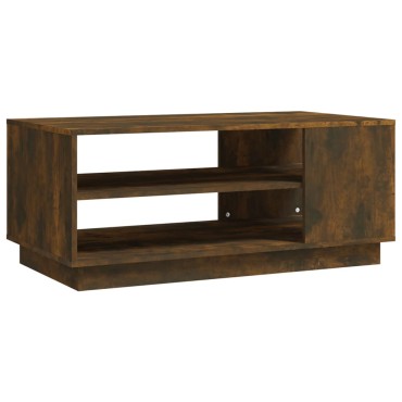 vidaXL Τραπεζάκι Σαλονιού Καπνιστή Δρυς 102x55x43cm Επεξεργ. Ξύλο 1 τεμ.