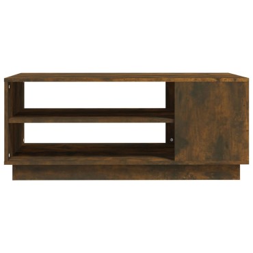vidaXL Τραπεζάκι Σαλονιού Καπνιστή Δρυς 102x55x43cm Επεξεργ. Ξύλο 1 τεμ.