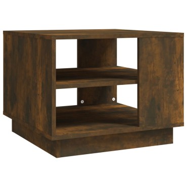 vidaXL Τραπεζάκι Σαλονιού Καπνιστή Δρυς 55x55x43cm Επεξεργ. Ξύλο 1 τεμ.