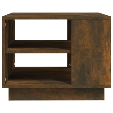 vidaXL Τραπεζάκι Σαλονιού Καπνιστή Δρυς 55x55x43cm Επεξεργ. Ξύλο 1 τεμ.