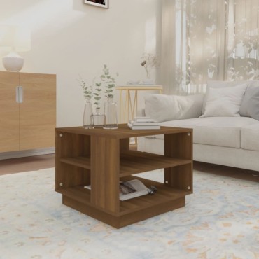 vidaXL Τραπεζάκι Σαλονιού Καφέ Δρυς 55x55x43cm Μοριοσανίδα 1 τεμ.