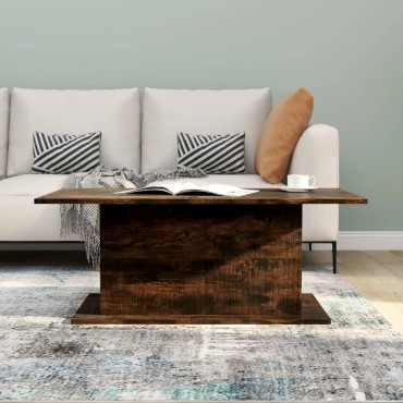 vidaXL Τραπεζάκι Σαλονιού Καπνιστή Δρυς 102x55,5x40cm Επεξεργ. Ξύλο 1 τεμ.