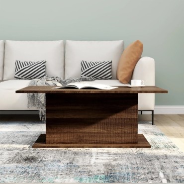 vidaXL Τραπεζάκι Σαλονιού Καφέ Δρυς 102x55,5x40cm Επεξεργ. Ξύλο 1 τεμ.