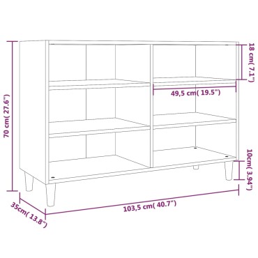 vidaXL Ραφιέρα Καπνιστή Δρυς 103,5x35x70cm από Επεξεργ. Ξύλο 1 τεμ.
