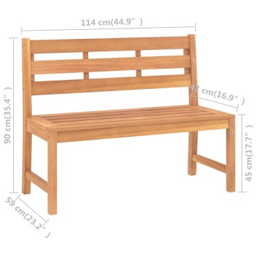vidaXL Παγκάκι Κήπου από Μασίφ Ξύλο Teak 114x59x90cm 1 τεμ.