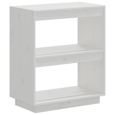 vidaXL Βιβλιοθήκη Λευκή 60x35x71cm από Μασίφ Ξύλο Πεύκου 1 τεμ.