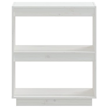 vidaXL Βιβλιοθήκη Λευκή 60x35x71cm από Μασίφ Ξύλο Πεύκου 1 τεμ.