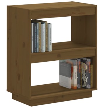 vidaXL Βιβλιοθήκη Μελί 60x35x71cm από Μασίφ Ξύλο Πεύκου 1 τεμ.