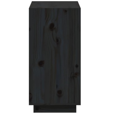 vidaXL Βιβλιοθήκη Μαύρη 60x35x71cm από Μασίφ Ξύλο Πεύκου 1 τεμ.