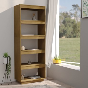vidaXL Βιβλιοθήκη/Διαχωριστικό Χώρου Μελί 60x35x167cm Μασίφ Πεύκο 1 τεμ.