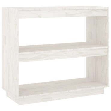 vidaXL Βιβλιοθήκη Λευκή 80x35x71cm από Μασίφ Ξύλο Πεύκου 1 τεμ.