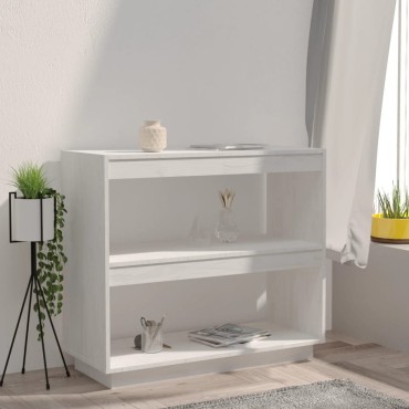 vidaXL Βιβλιοθήκη Λευκή 80x35x71cm από Μασίφ Ξύλο Πεύκου 1 τεμ.