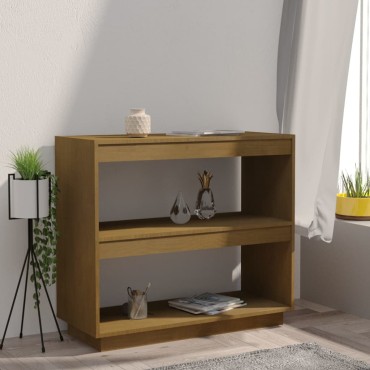 vidaXL Βιβλιοθήκη Καφέ Μελί 80x35x71cm από Μασίφ Ξύλο Πεύκου 1 τεμ.